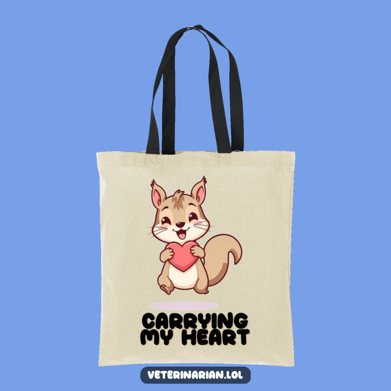 Funny Squirrel Heart Tote Bag: Carry Your Energy and Healthy Vibes