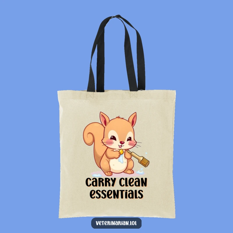 Funny Squirrel Tote Bag: Carry Your Essentials with Sparkling Clean Style